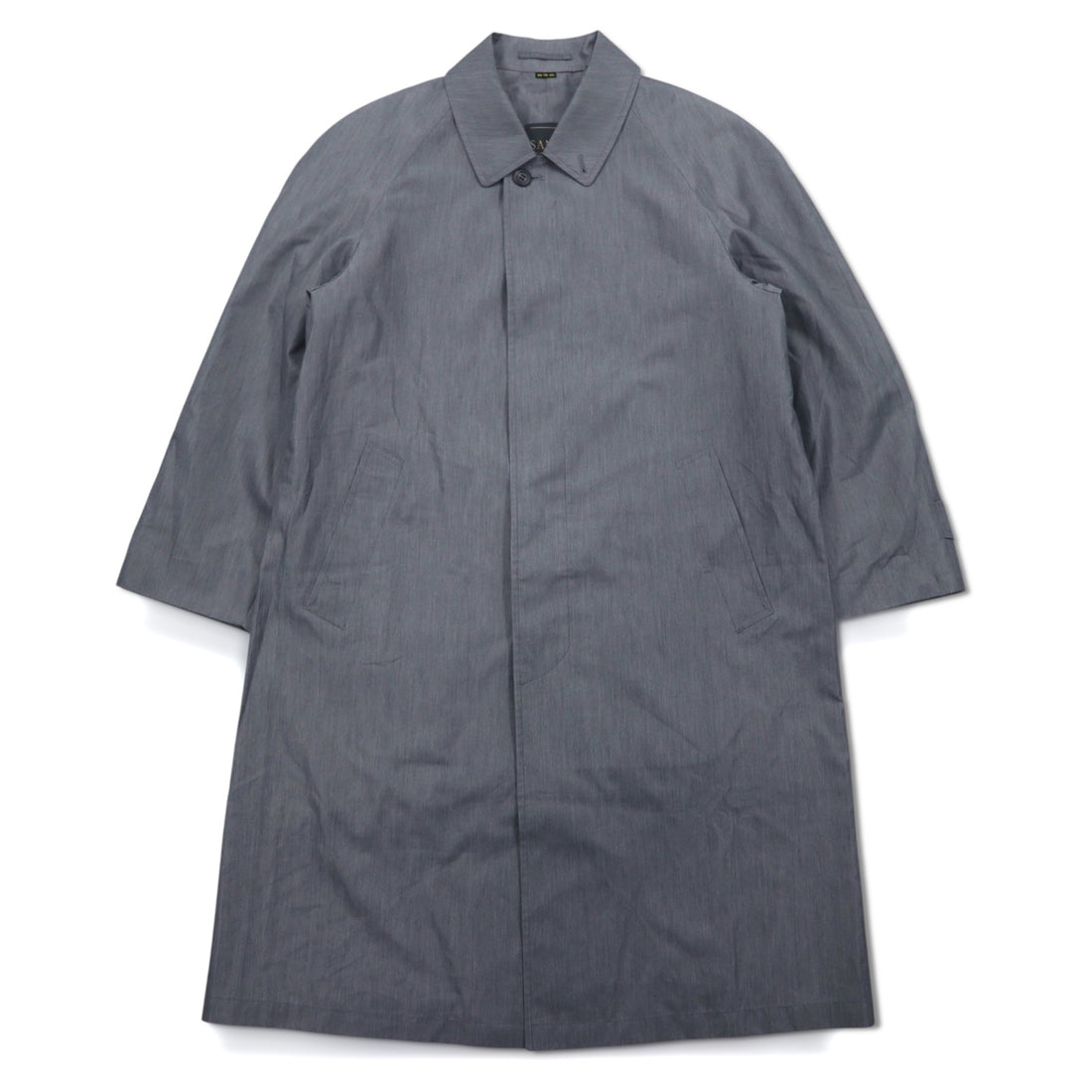 Vintage 80s Japan Made Trench Coat SANYO Balmacaan Coat S Grey Polyester Made in Japan