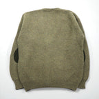 McGREGOR 80s Vintage Ribbed V-Neck Knit Cardigan, Size L, Wool, Elbow Patches, Handwarmer Pockets