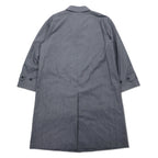 Vintage 80s Japan Made Trench Coat SANYO Balmacaan Coat S Grey Polyester Made in Japan