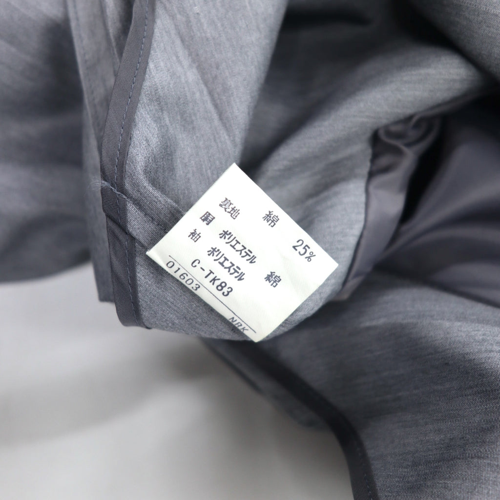 Vintage 80s Japan Made Trench Coat SANYO Balmacaan Coat S Grey Polyester Made in Japan