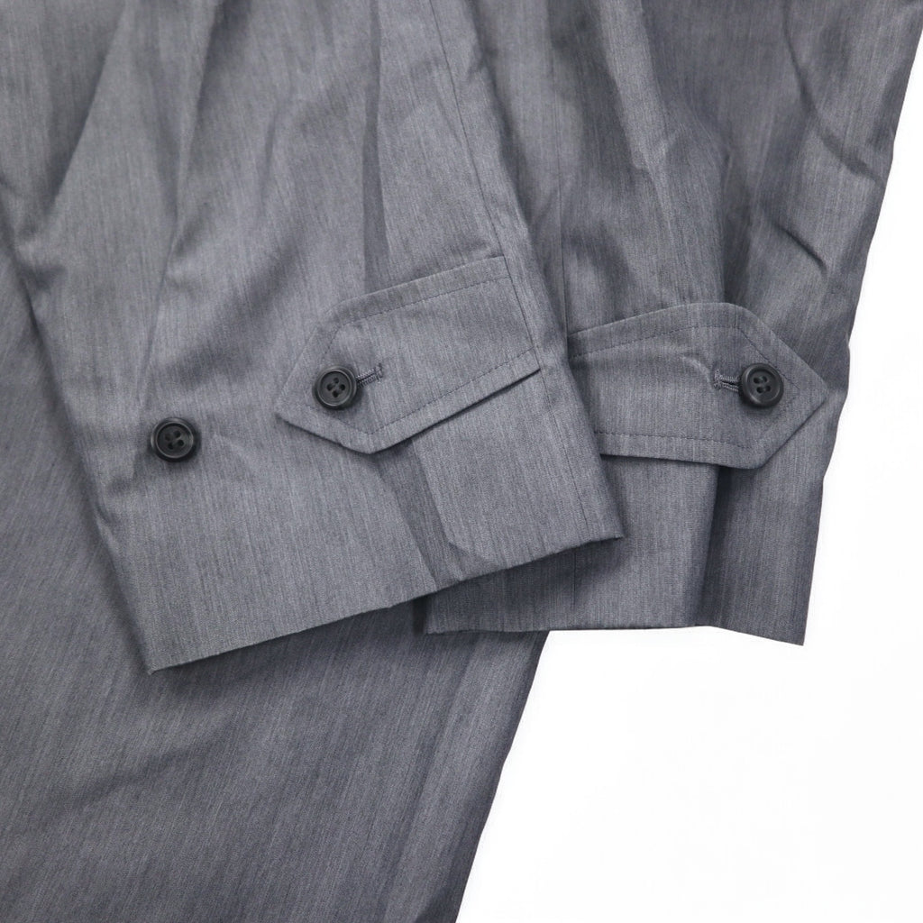 Vintage 80s Japan Made Trench Coat SANYO Balmacaan Coat S Grey Polyester Made in Japan