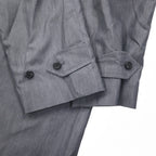 Vintage 80s Japan Made Trench Coat SANYO Balmacaan Coat S Grey Polyester Made in Japan