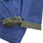 LLBean 90s Vintage Denim Field Chore Coat/Coverall, Size 2XL, Indigo, Corduroy Collar, Detachable Flannel Liner, JW02