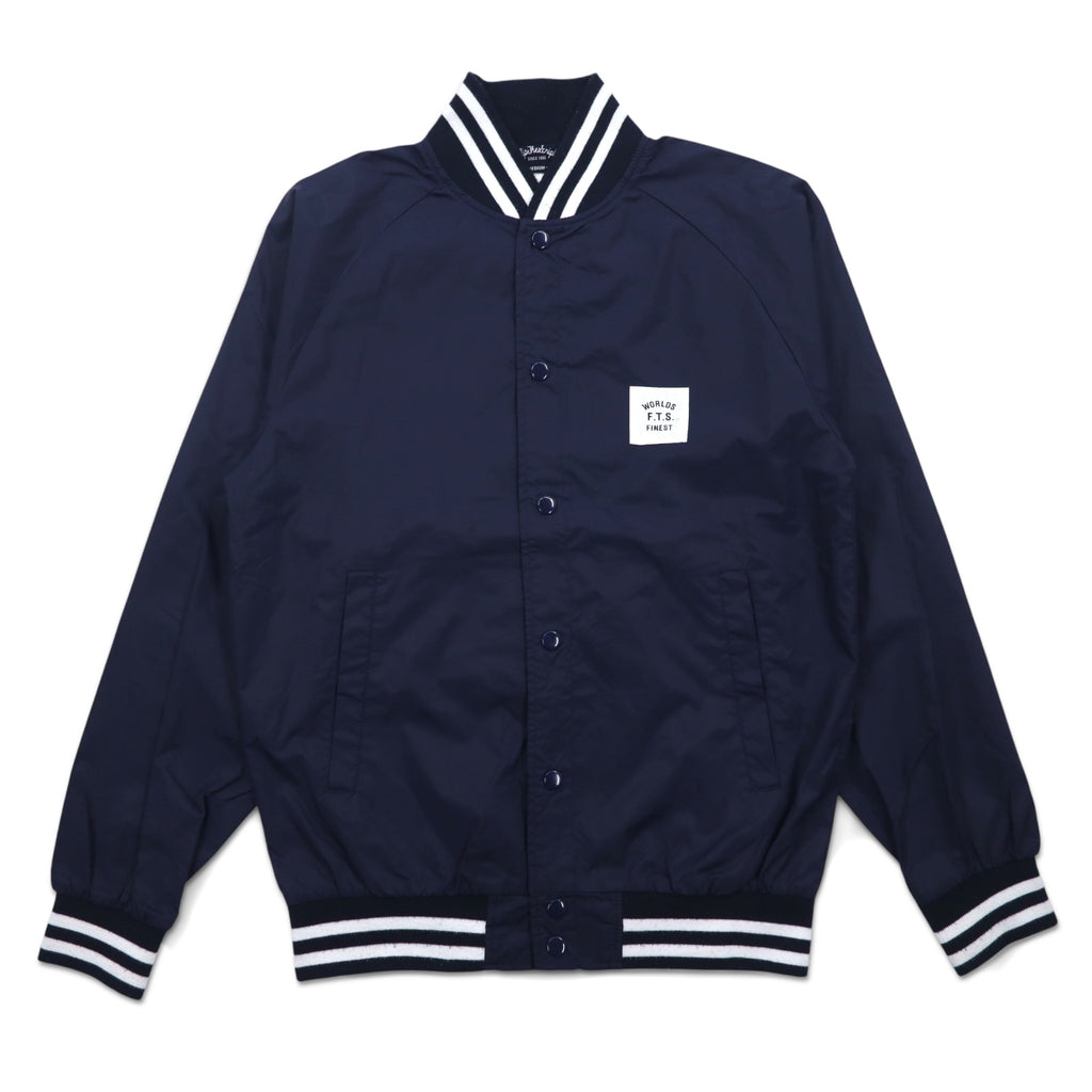 Flip The Script Libre Line Varsity Jacket M Navy Nylon Back Logo Print
