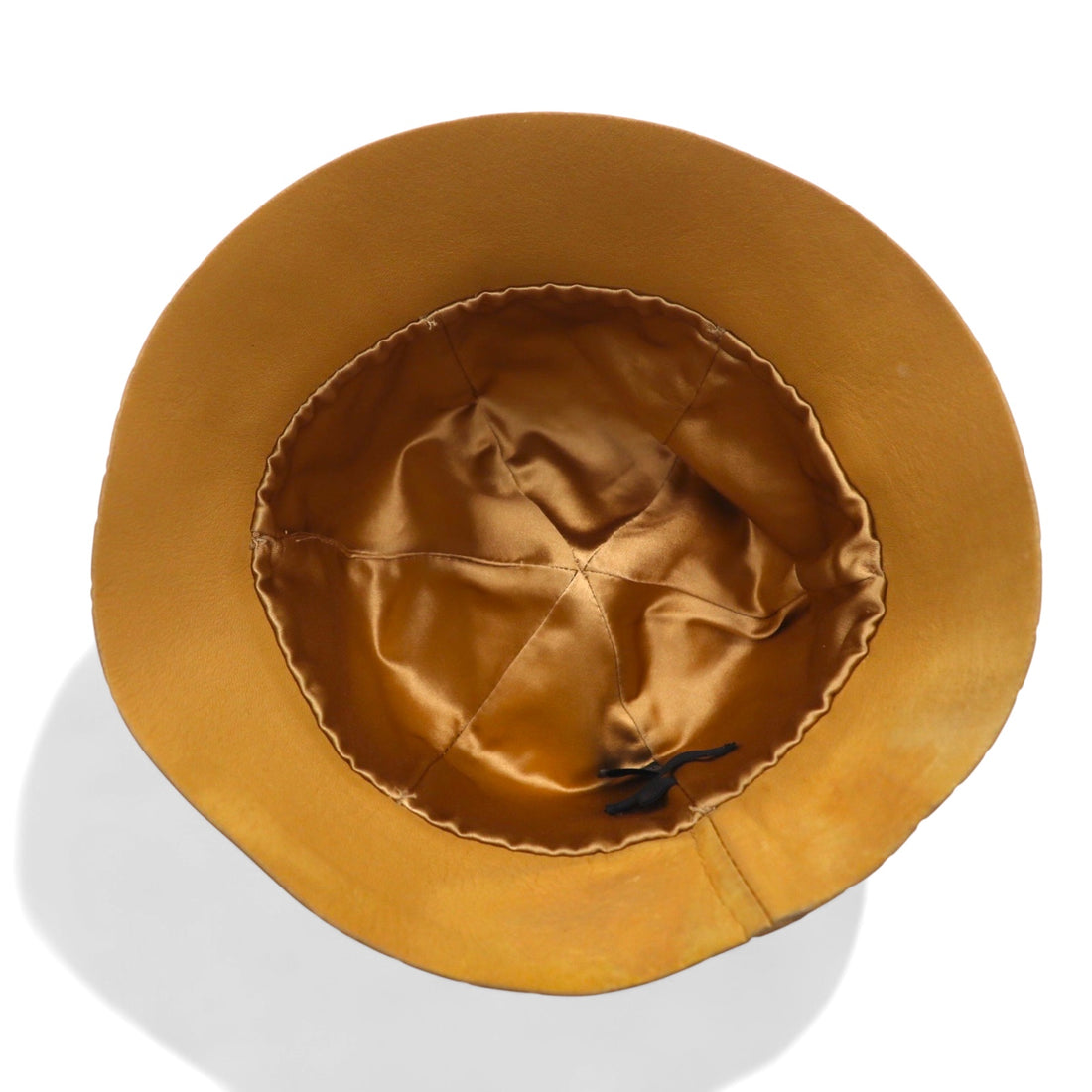 PRADA Italian made lambskin perforated leather bucket hat, M, beige, sheepskin