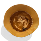PRADA Italian made lambskin perforated leather bucket hat, M, beige, sheepskin