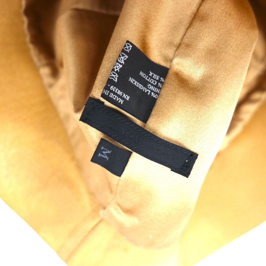 PRADA Italian made lambskin perforated leather bucket hat, M, beige, sheepskin