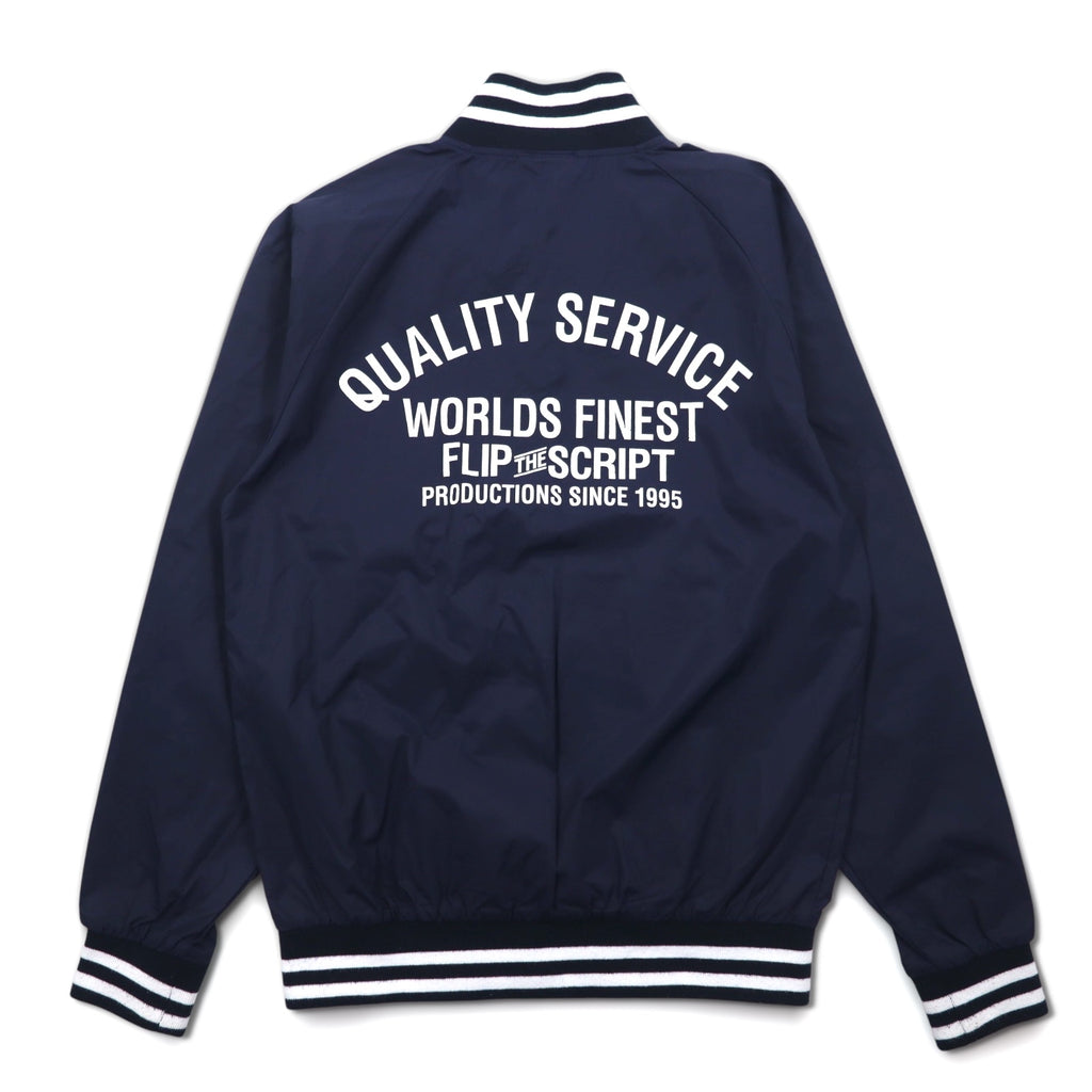 Flip The Script Libre Line Varsity Jacket M Navy Nylon Back Logo Print