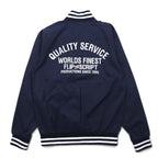 Flip The Script Libre Line Varsity Jacket M Navy Nylon Back Logo Print
