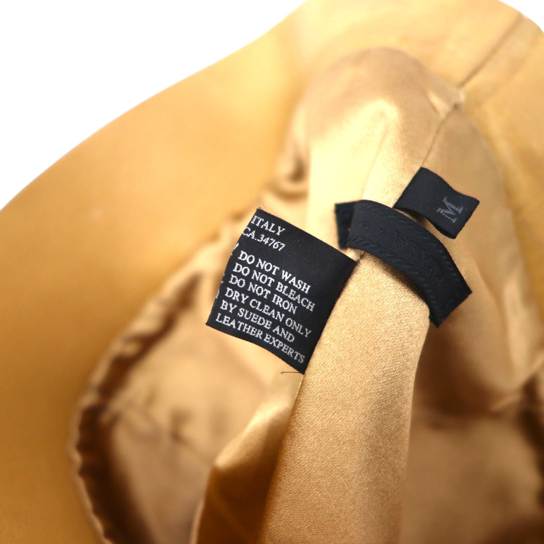 PRADA Italian made lambskin perforated leather bucket hat, M, beige, sheepskin
