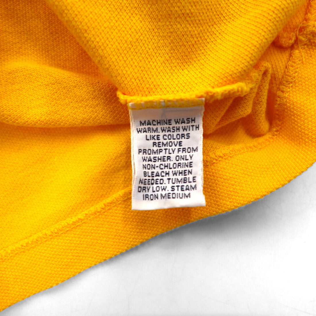 Polo by Ralph Lauren 90s Striped V-Neck Pique T-Shirt, Size L, Yellow Cotton, Small Pony Embroidery