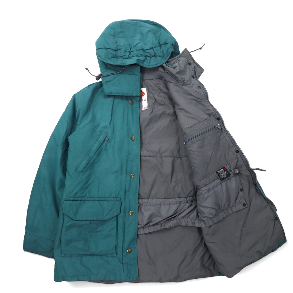 Columbia 90s Insulated Mountain Parka, Medium, Green, Polyester, TECHNICLOTH, Waterproof, Thinslate, Padding, Drawcord, Detachable Hood
