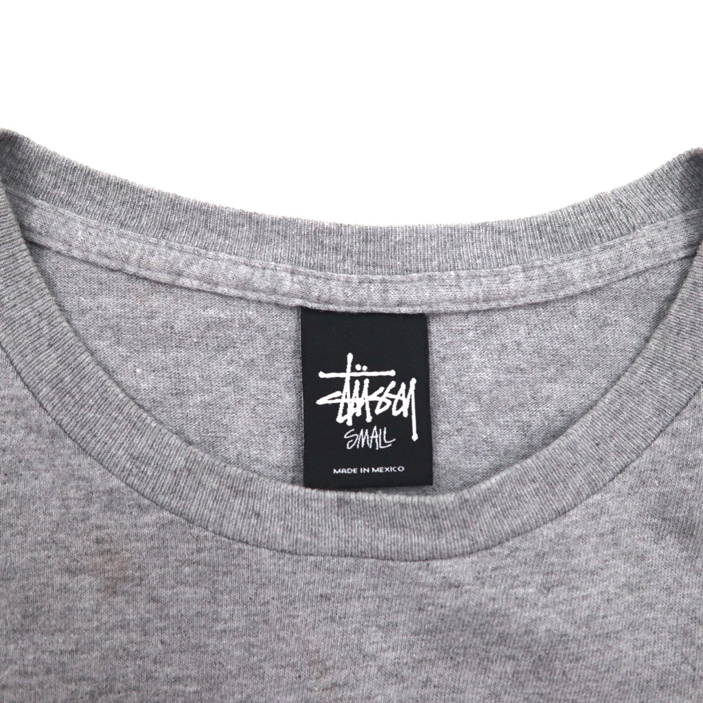 STUSSY Chanel Logo Print T-Shirt, Size Small, Gray Cotton, Made in Mexico
