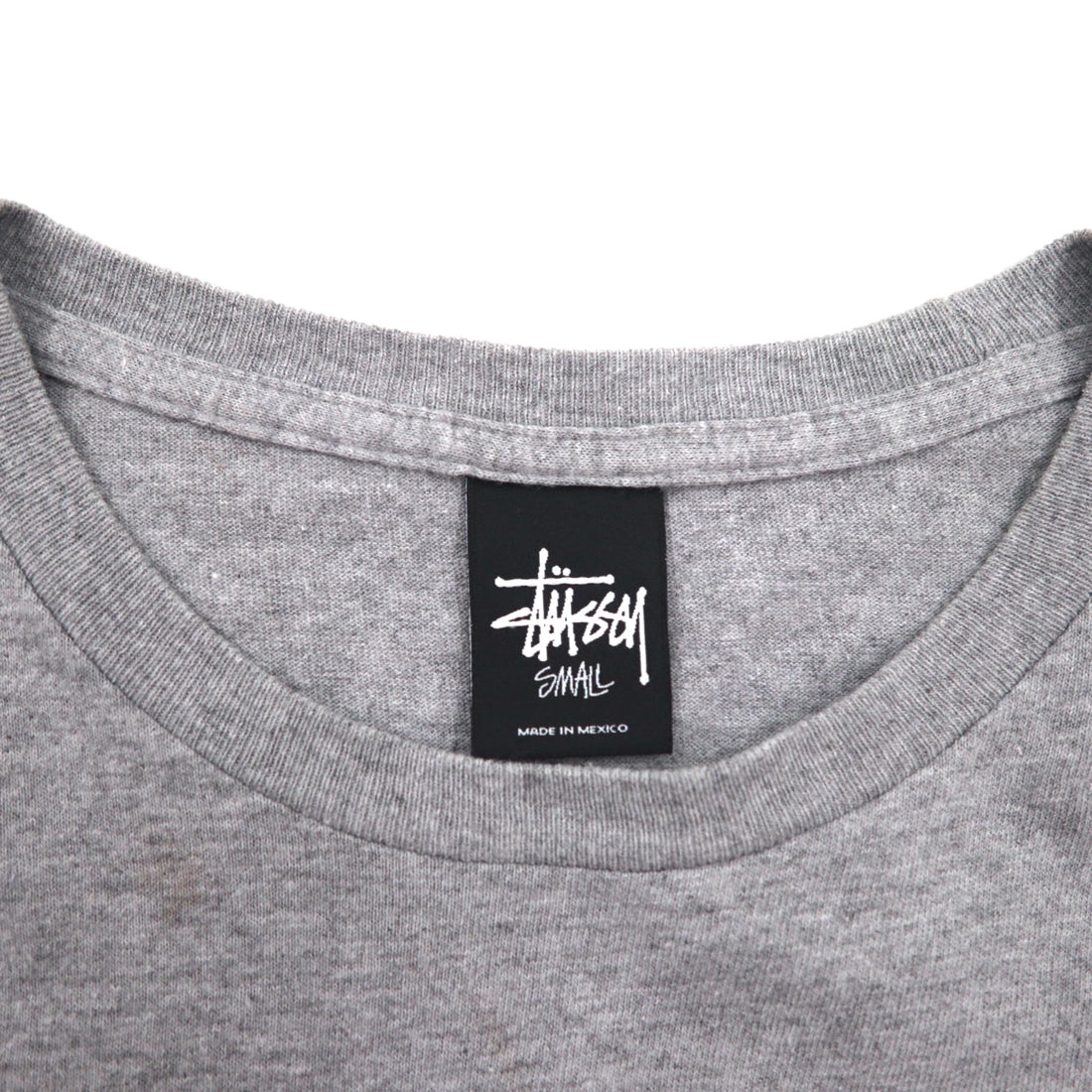 STUSSY Chanel Logo Print T-Shirt, Size Small, Gray Cotton, Made in Mexico