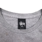 STUSSY Chanel Logo Print T-Shirt, Size Small, Gray Cotton, Made in Mexico