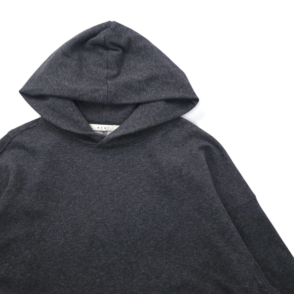 mnml Side Slit Pullover Hoodie XL Gray Front Pocket ESSENTIAL HOODIE M2017-H137