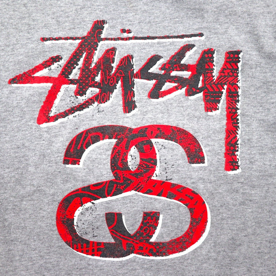 STUSSY Chanel Logo Print T-Shirt, Size Small, Gray Cotton, Made in Mexico