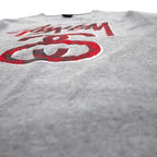 STUSSY Chanel Logo Print T-Shirt, Size Small, Gray Cotton, Made in Mexico