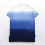 POLO RALPH LAUREN Gradient Color Polo Shirt M White Blue Cotton Small Pony Embroidery