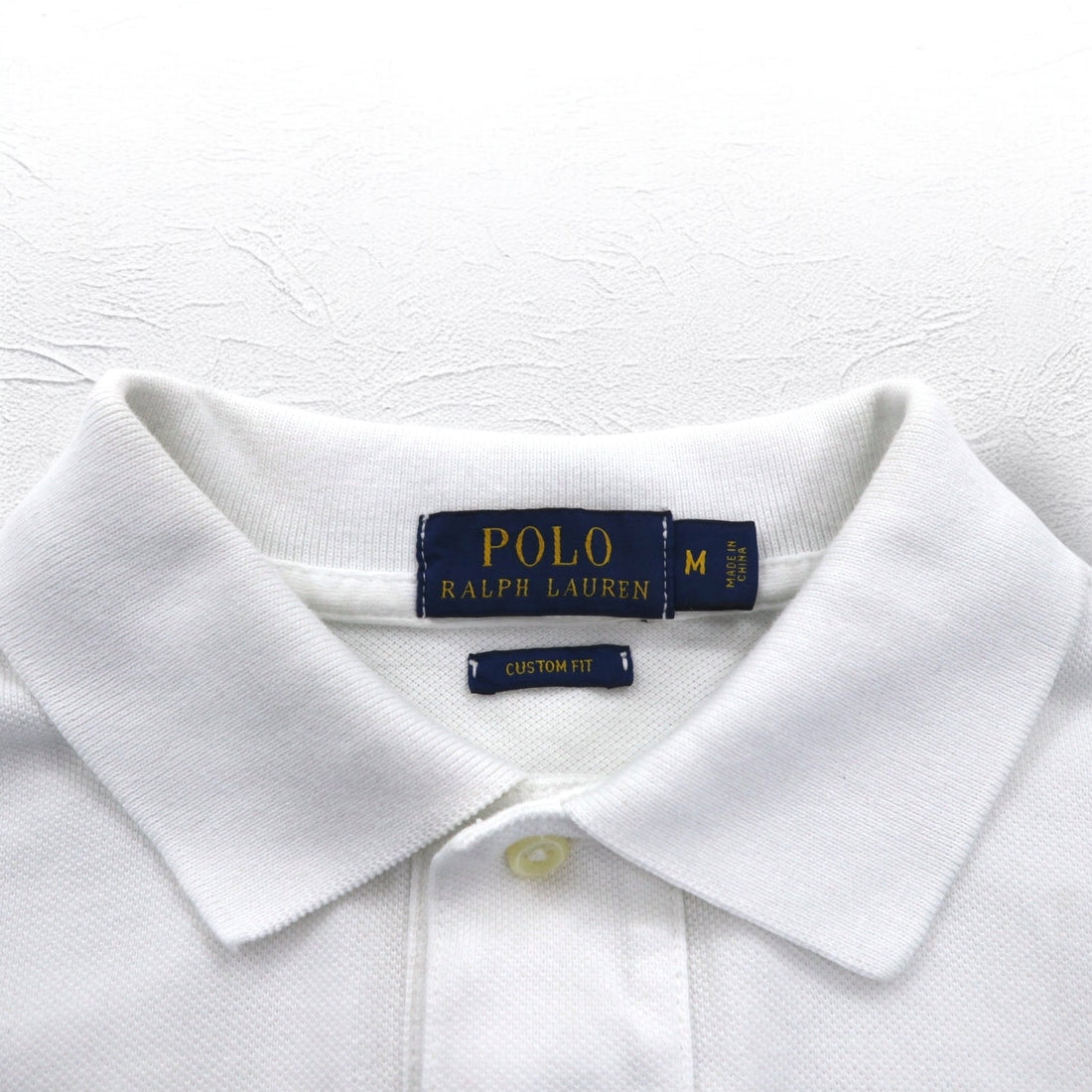 POLO RALPH LAUREN Gradient Color Polo Shirt M White Blue Cotton Small Pony Embroidery