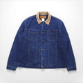Wrangler 90s Authentic Western Denim Jacket, Size L, Indigo, Corduroy Collar, Blanket Liner, 74270PW
