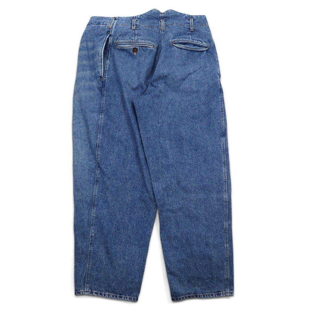 KHOKI ラップトラウザーズ 22AW Wrap Trousers デニムパンツ 1 ブルー コットン 日本製 22sw-p-05