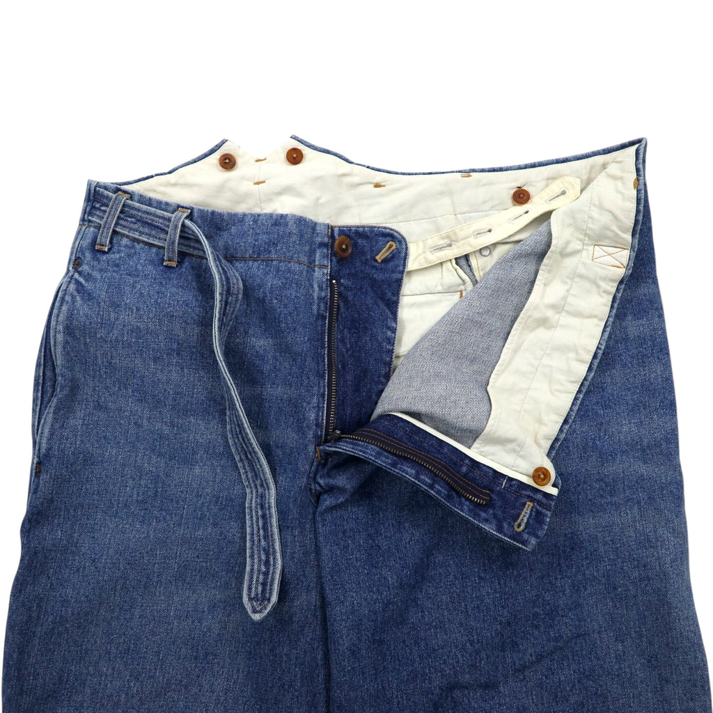 KHOKI ラップトラウザーズ 22AW Wrap Trousers デニムパンツ 1 ブルー コットン 日本製 22sw-p-05