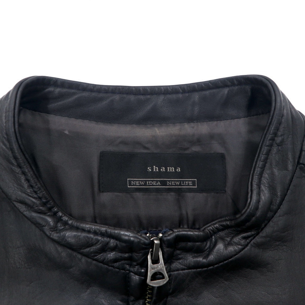 shama Double Zip Single Rider's Jacket M Black Cowhide Leather SMNU-SR1 Made in Japan