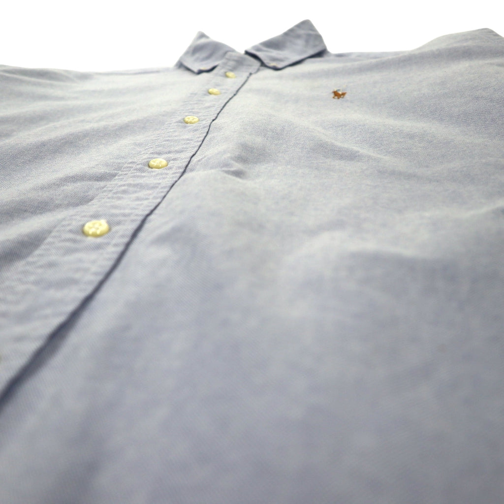 RALPH LAUREN 90s Oxford Button-down Shirt 16-33 Blue Cotton YARMOUTH Small Pony Embroidery