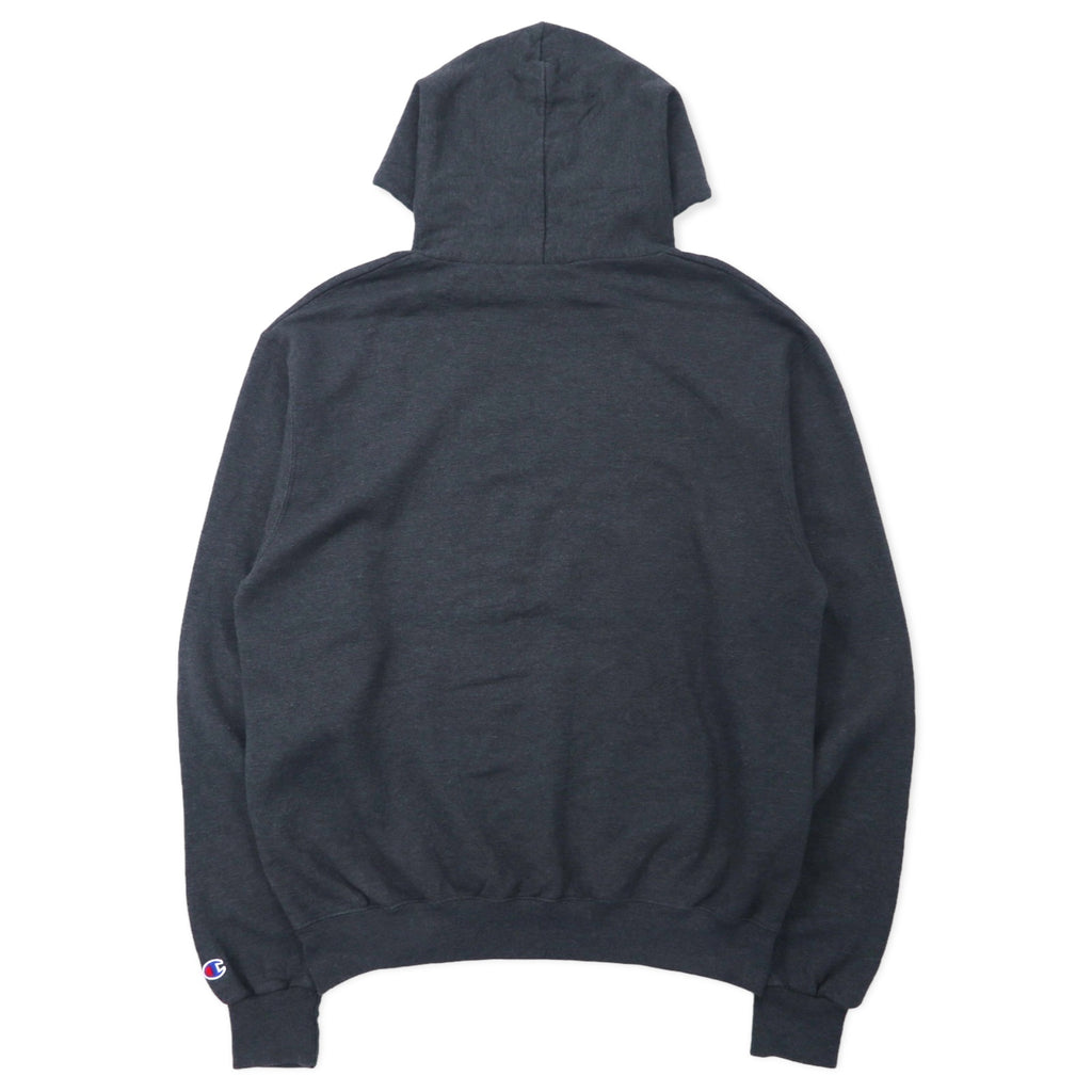 Champion ECO College Pullover Parka L Gray Cotton Brushed Lining Stony Brook School of Social Welfare Big Size