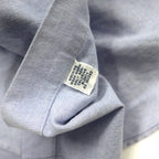 RALPH LAUREN 90s Oxford Button-down Shirt 16-33 Blue Cotton YARMOUTH Small Pony Embroidery