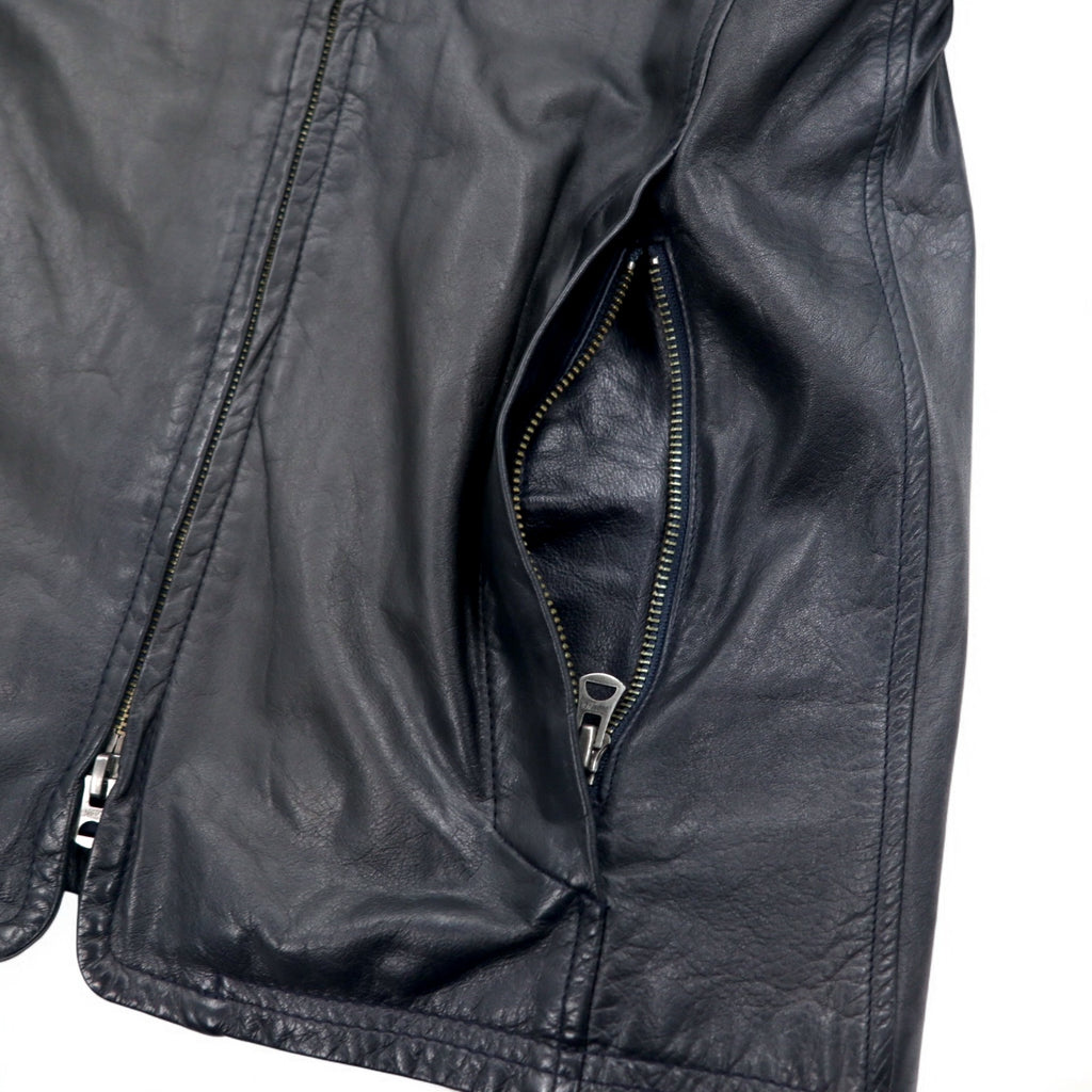 shama Double Zip Single Rider's Jacket M Black Cowhide Leather SMNU-SR1 Made in Japan