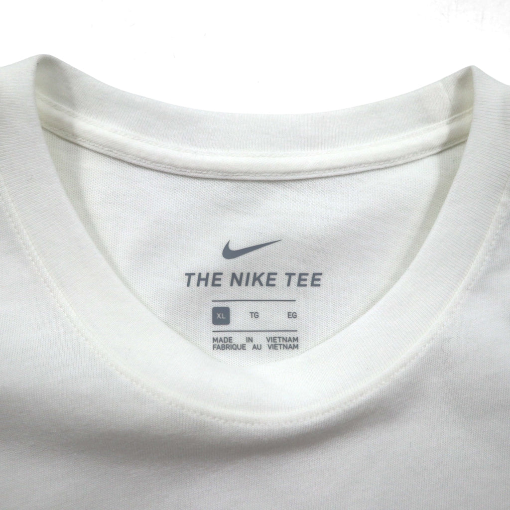 Nike Swoosh Logo Print T-Shirt, XL, White Cotton, AR5005-101, Unused