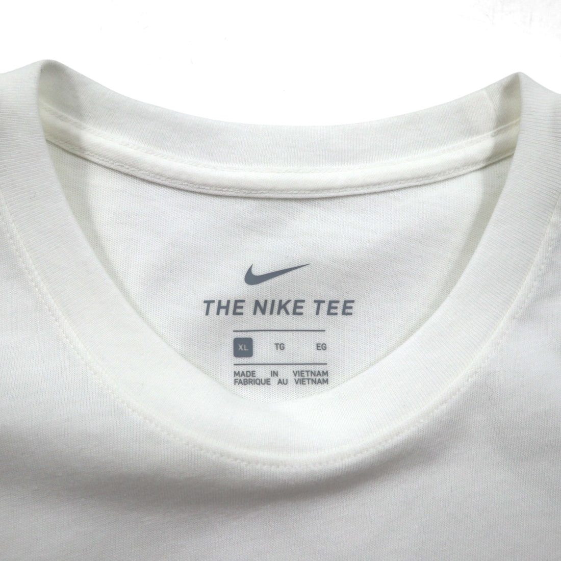 Nike Swoosh Logo Print T-Shirt, XL, White Cotton, AR5005-101, Unused