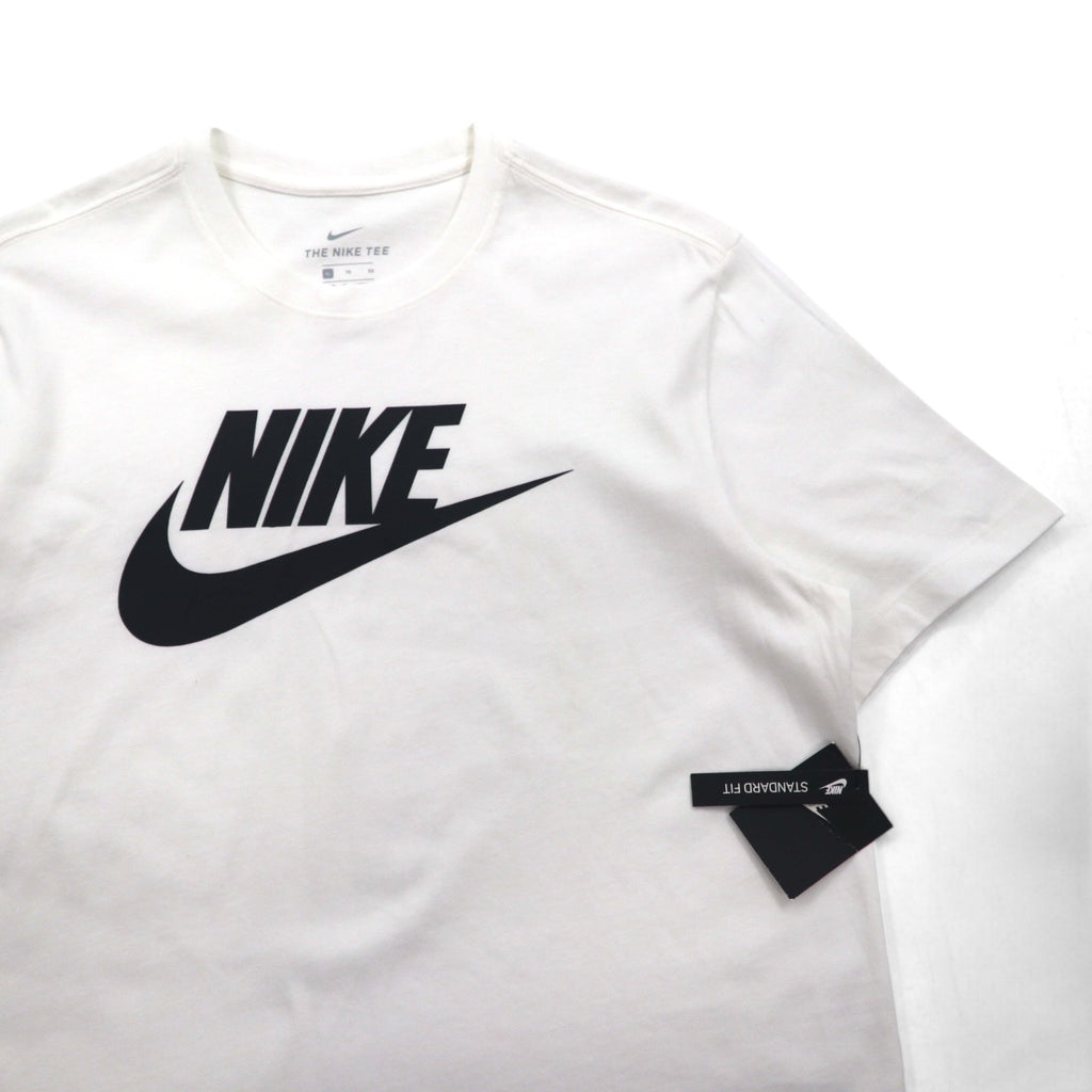 Nike Swoosh Logo Print T-Shirt, XL, White Cotton, AR5005-101, Unused