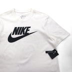 Nike Swoosh Logo Print T-Shirt, XL, White Cotton, AR5005-101, Unused