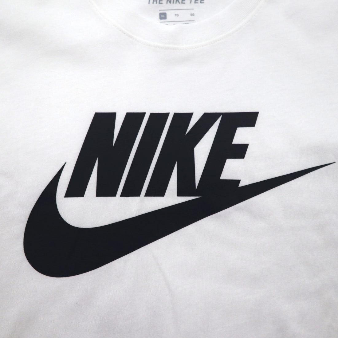 Nike Swoosh Logo Print T-Shirt, XL, White Cotton, AR5005-101, Unused