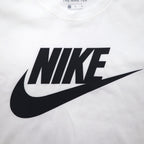 Nike Swoosh Logo Print T-Shirt, XL, White Cotton, AR5005-101, Unused