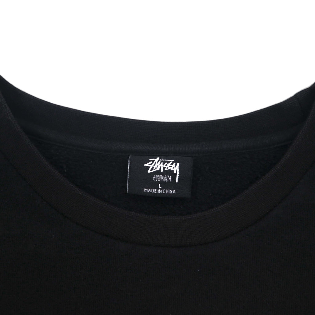 STUSSY World Tour Crew Neck Sweatshirt, Size L, Black, 5 Major Cities