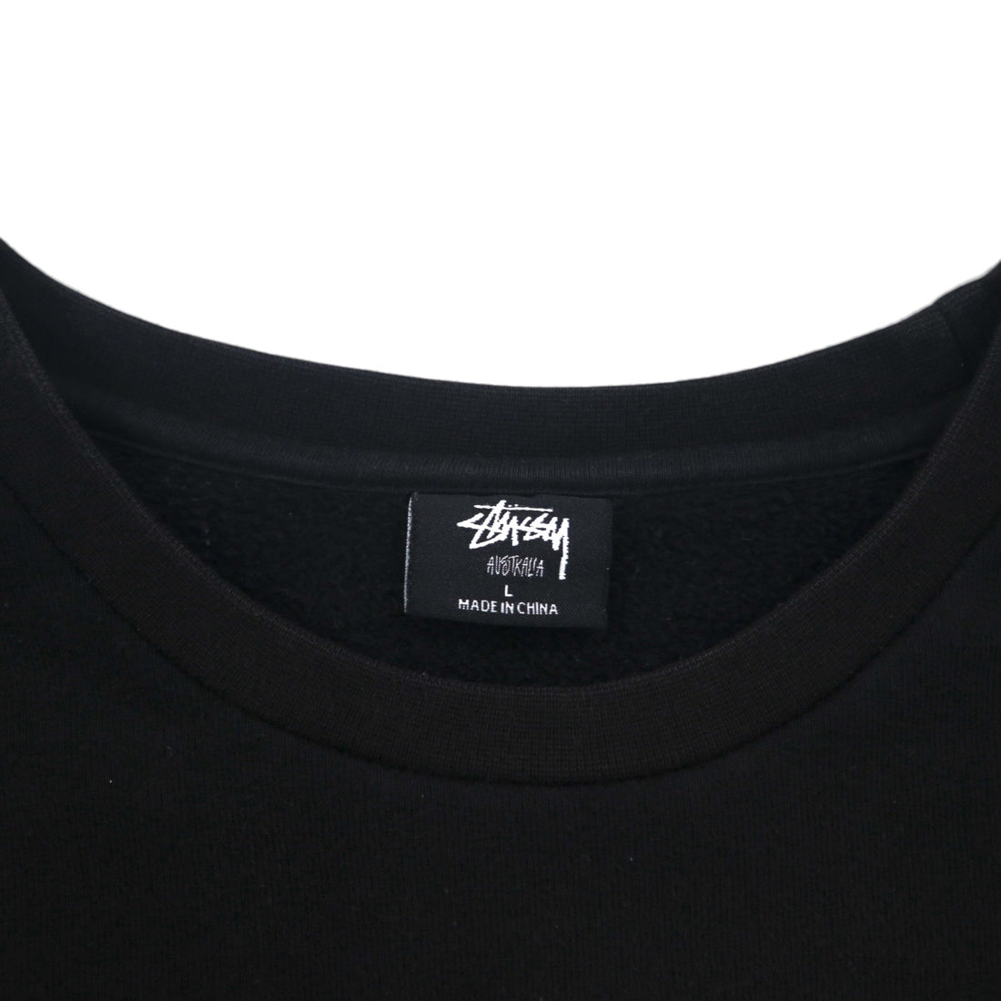 STUSSY World Tour Crew Neck Sweatshirt, Size L, Black, 5 Major Cities