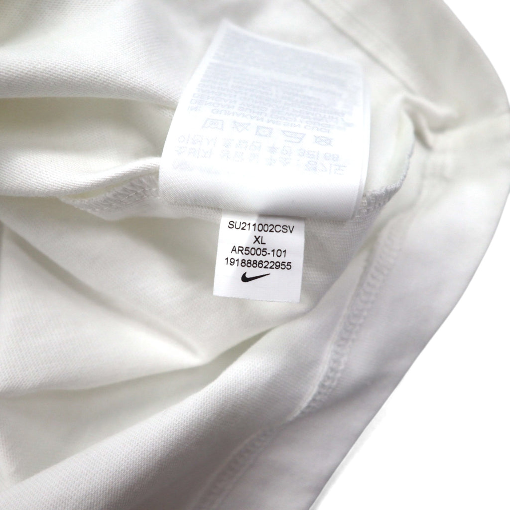 Nike Swoosh Logo Print T-Shirt, XL, White Cotton, AR5005-101, Unused