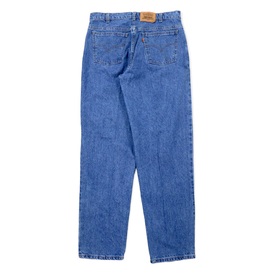 Levi's Made in Canada 90s Orange Tab 634 Baggy Tapered Denim Pants Size 34 Blue Cotton Zipper Fly Button Back 212