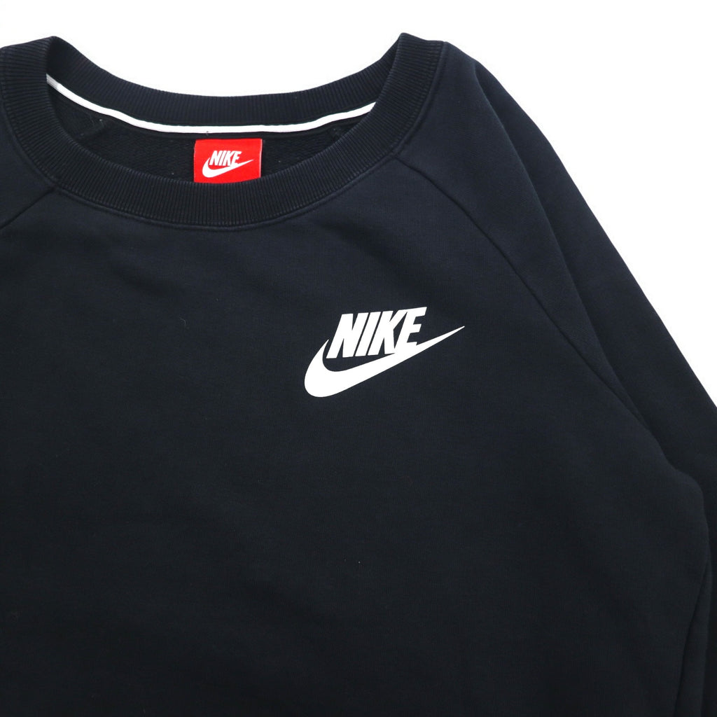 NIKE Crew Neck Sweatshirt XS Black Cotton Rally Crew Sweatshirt AJ7360-010