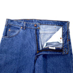 Levi's Made in Canada 90s Orange Tab 634 Baggy Tapered Denim Pants Size 34 Blue Cotton Zipper Fly Button Back 212
