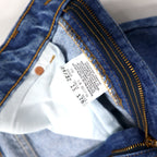 Levi's Made in Canada 90s Orange Tab 634 Baggy Tapered Denim Pants Size 34 Blue Cotton Zipper Fly Button Back 212