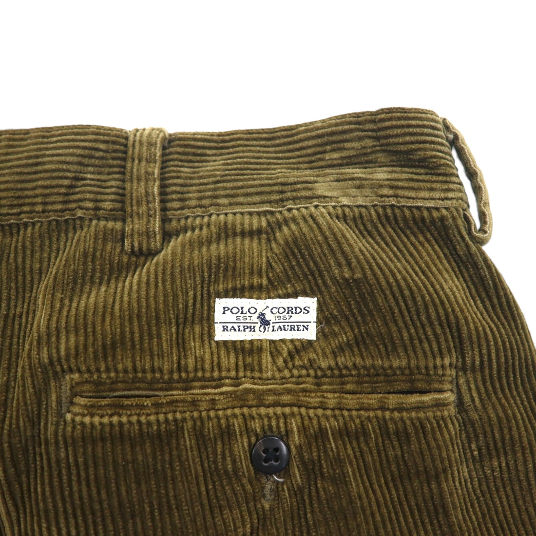Polo Ralph Lauren 90年代 2タック ワイド コーデュロイパンツ スラックス XL カーキ POLO CORDS