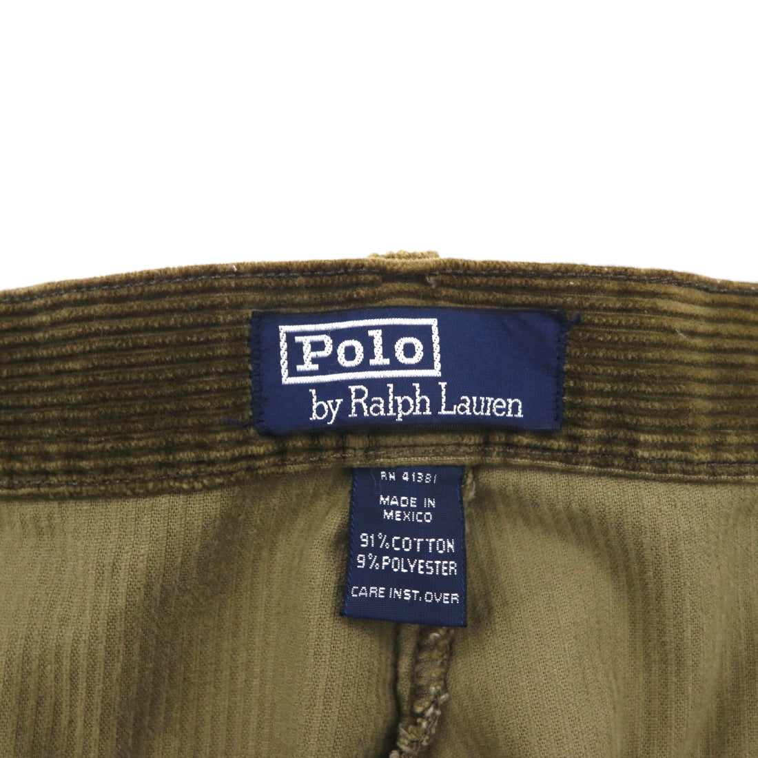 Polo Ralph Lauren 90年代 2タック ワイド コーデュロイパンツ スラックス XL カーキ POLO CORDS