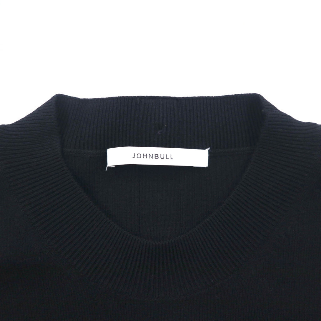JOHNBULL Back Button Mock Neck Knit Sweater FREE Black ZC502 194-0077