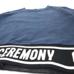 OPENING CEREMONY Ribbed Logo Cropped T-Shirt, Size Small, Navy, Cotton, Made in Japan