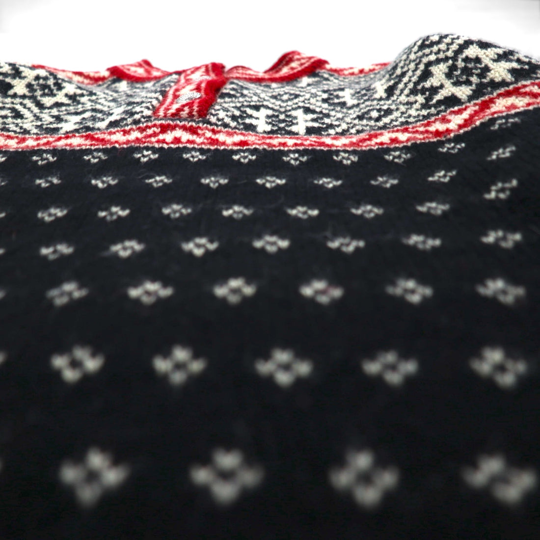 LLBean 90s Made in USA Tyrolean Knit Sweater, Size M, Wool, BA45, Half Button, Metal Buttons, Nordic Pattern, Birdseye Pattern